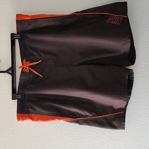 Nike Orange and Brown Swim Trunks Size Large
